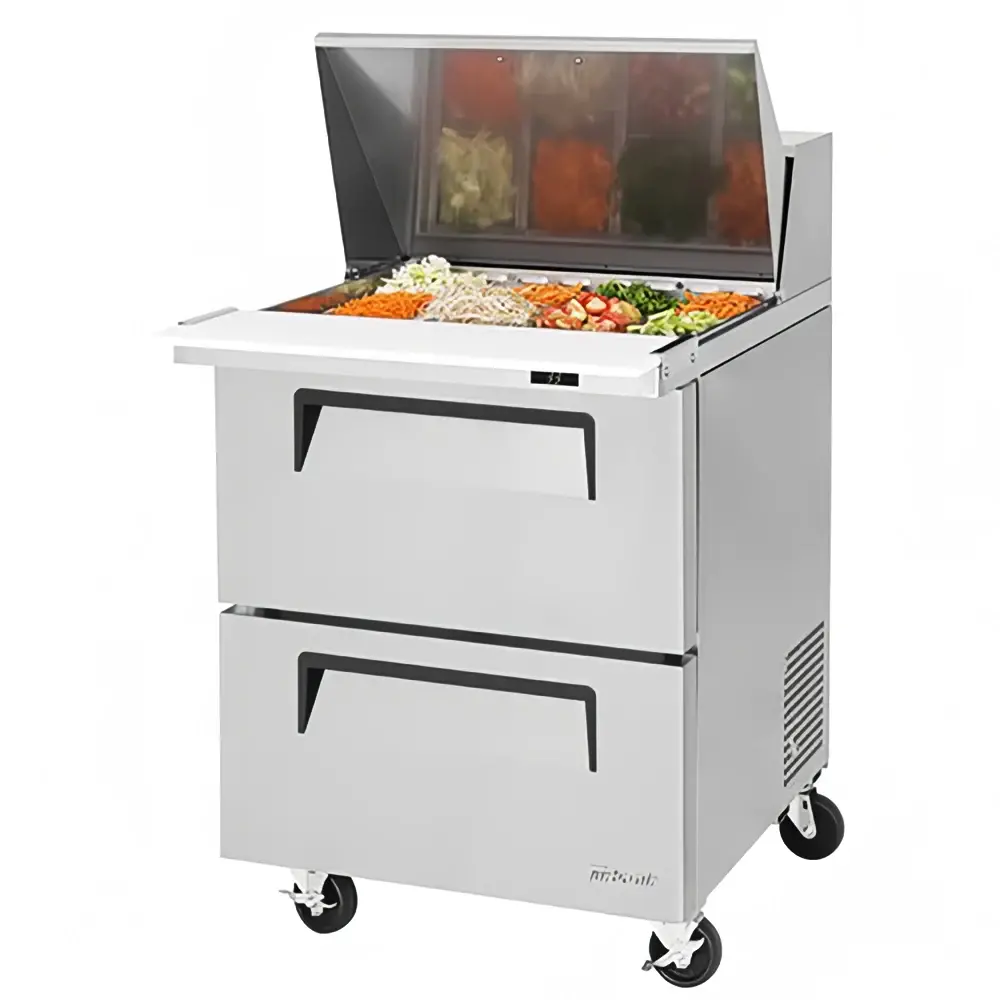 Turbo Air TST-28SD-12-D2-N 27" Super Deluxe Mega Top Sandwich/Salad Prep Table w/ Refrigerated Base, 115v