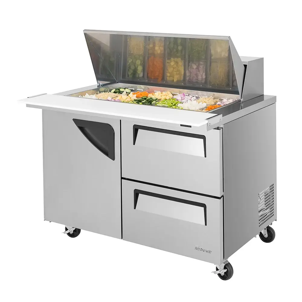 Turbo Air TST-48SD-18-D2-N 48 1/4" Super Deluxe Mega Top Sandwich/Salad Prep Table w/ Refrigerated Base, 115v