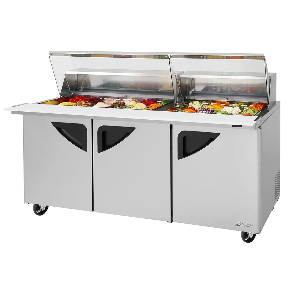Turbo Air TST-72SD-30-N-CL 72 5/8" Super Deluxe Mega Top Sandwich/Salad Prep Table w/ Refrigerated Base, 115v