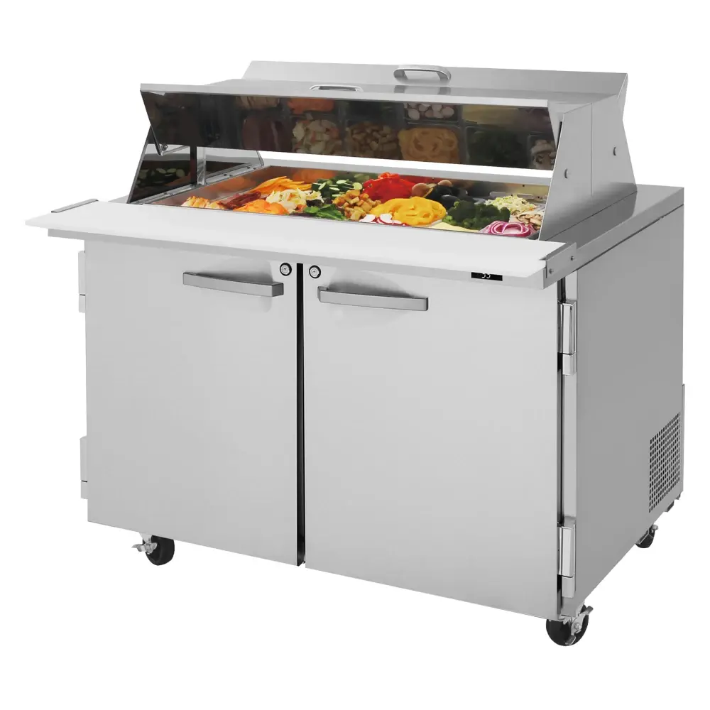 Turbo Air PST-48-18-N-DS 48 1/4" PRO Series Mega Top Dual Sided Sandwich/Salad Prep Table w/ Refrigerated Base, 115v