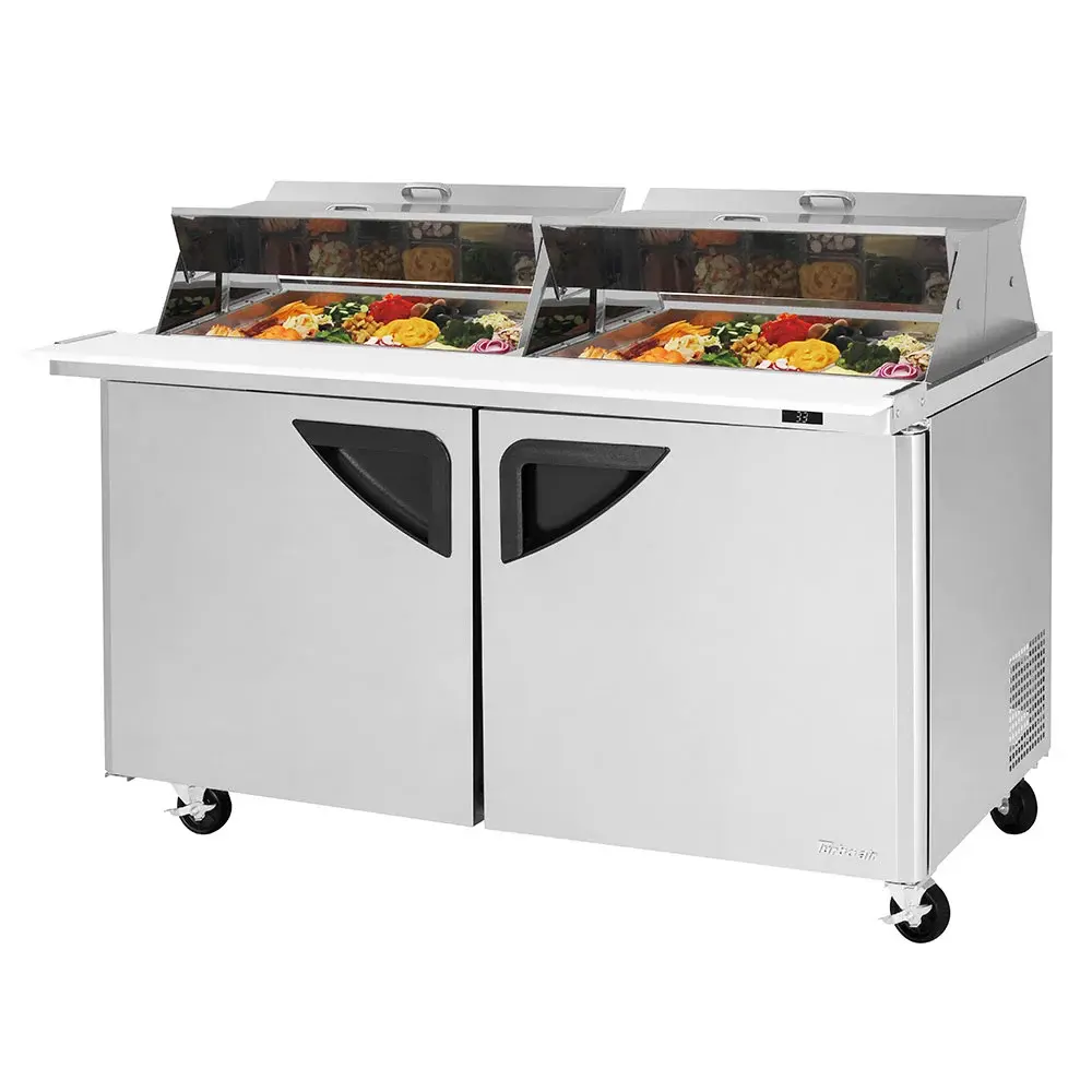 Turbo Air TST-60SD-24-N-DS 60 1/4" Super Deluxe Mega Top Dual Sided Sandwich/Salad Prep Table w/ Refrigerated Base, 115v
