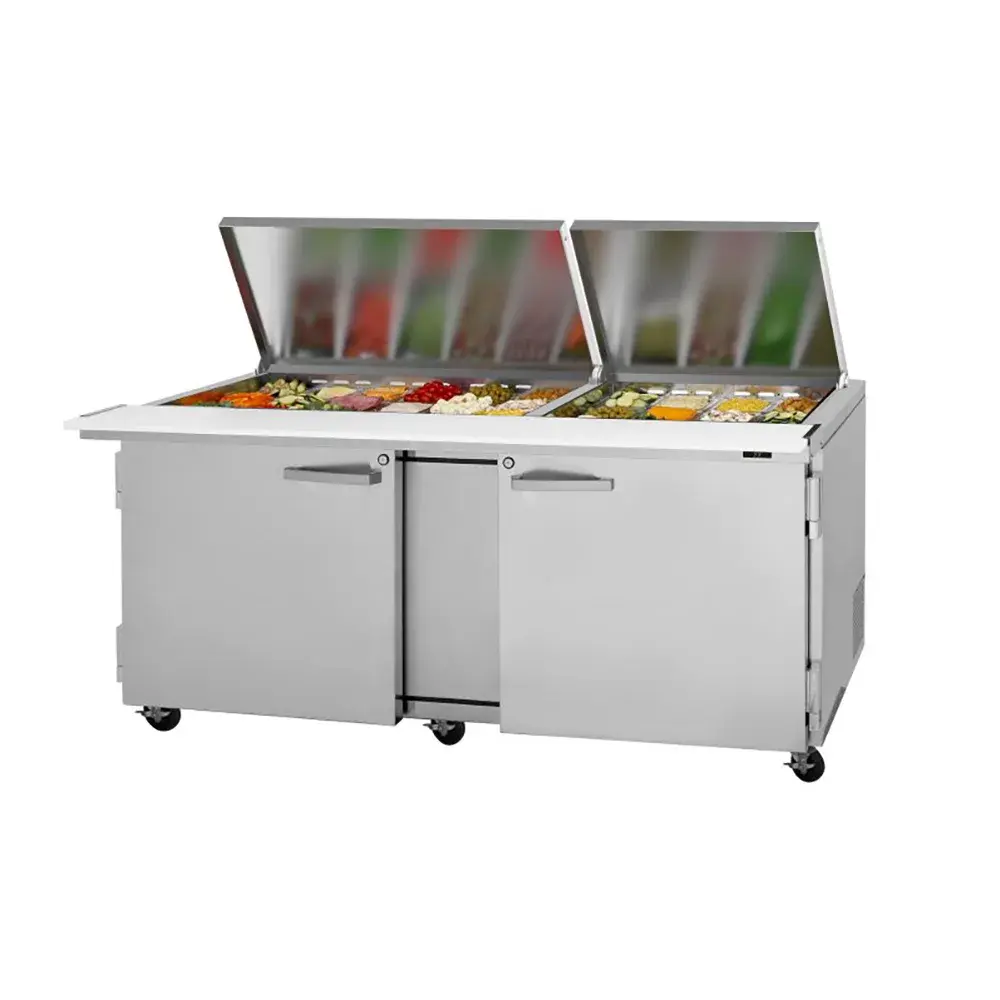 Turbo Air PST-72-30-N-FL 72 5/8" PRO Series Mega Top Sandwich/Salad Prep Table w/ Refrigerated Base, 115v