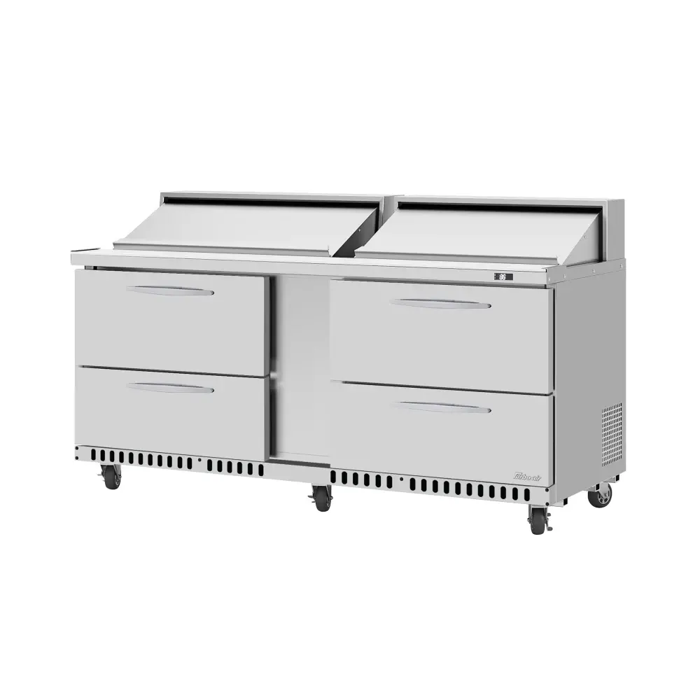 Turbo Air PST-72-D4-FB-N 72 5/8" PRO Series Mega Top Sandwich/Salad Prep Table w/ Refrigerated Base, 115v