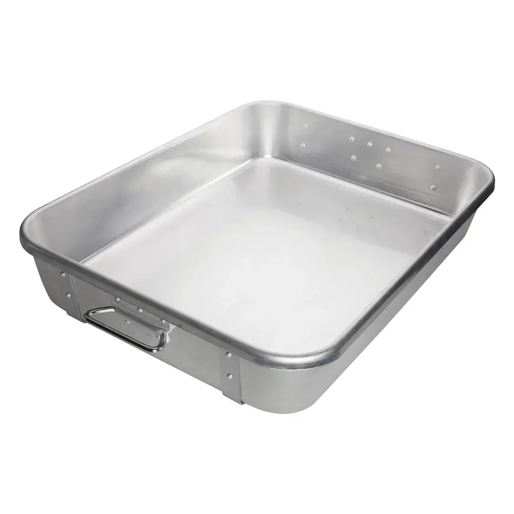 Winco ALRP-1824 Double Roast Pan w/ Straps, 24" x 18" x 4 1/2", Aluminum