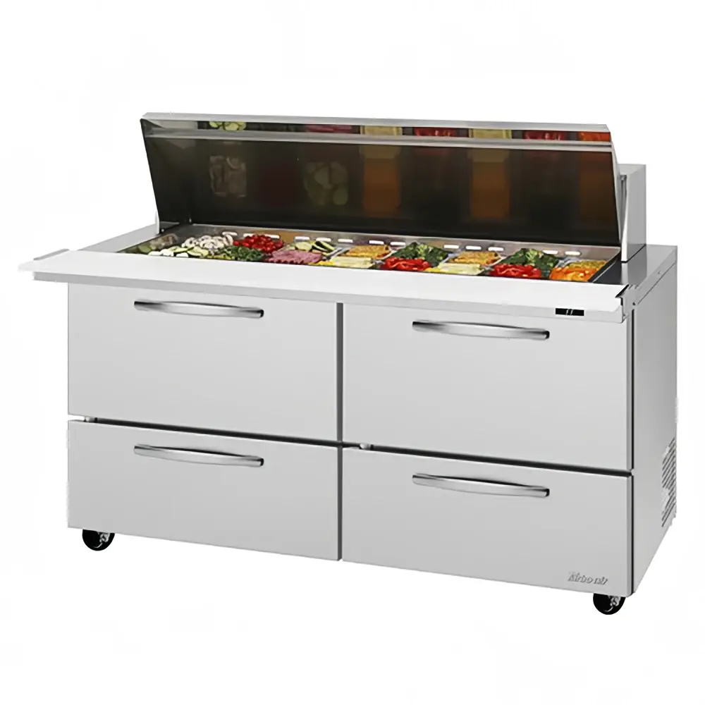 Turbo Air PST-60-24-D4-N 60" PRO Series Mega Top Sandwich/Salad Prep Table w/ Refrigerated Base, 115v