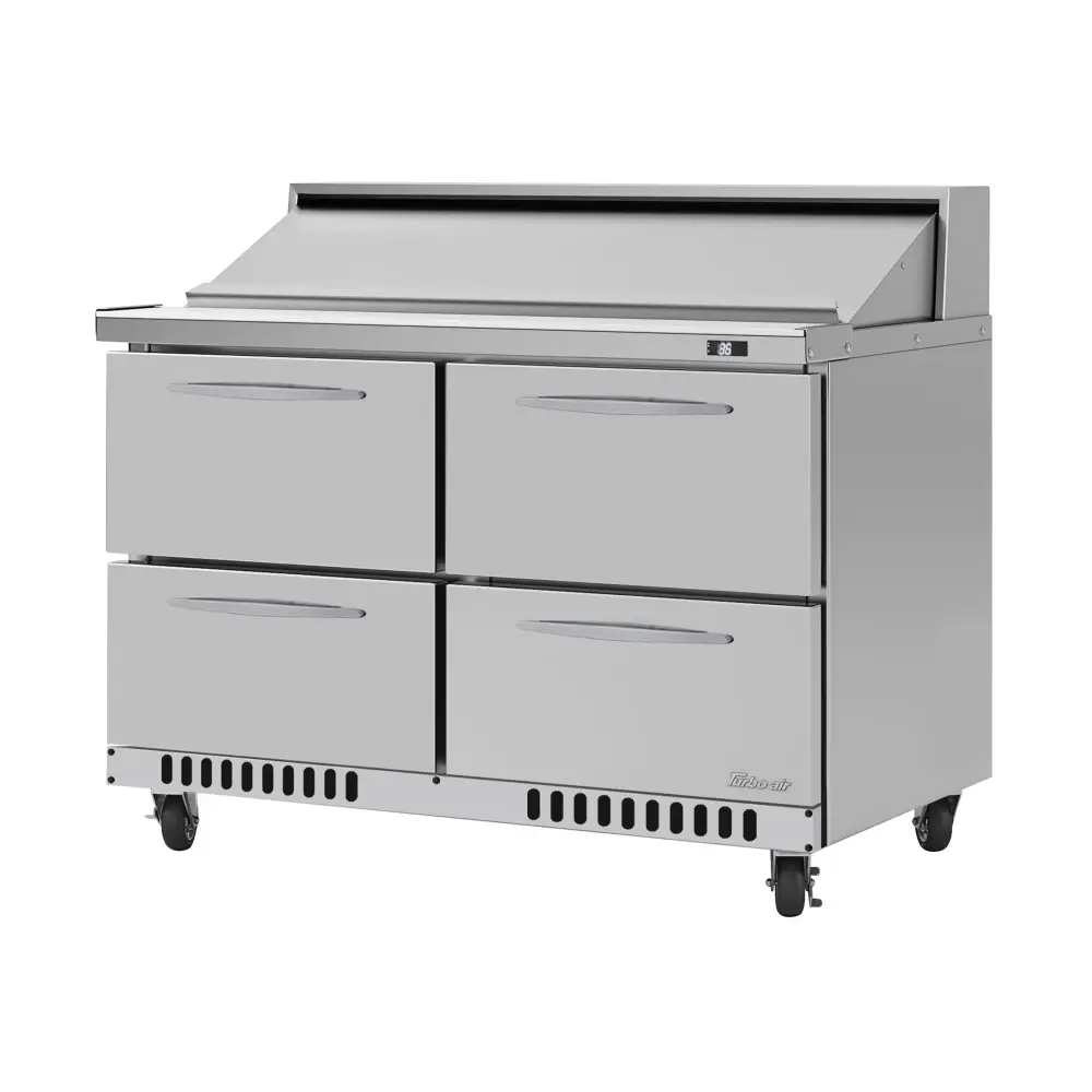 Turbo Air PST-48-D4-FB-N 48 1/4" PRO Series Sandwich/Salad Prep Table w/ Refrigerated Base, 115v