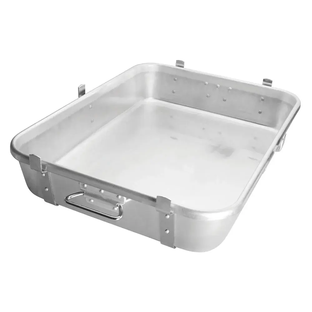 Winco ALRP-1824L Double Roast Pan w/ Straps & Lugs, 24" x 18" x 4 1/2", Aluminum