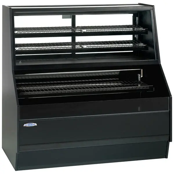 Federal Industries ESSRC-5952 Elements 59" Black Air Curtain Merchandiser with Convertible Top