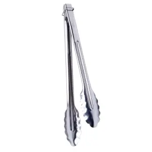 Winco UTLK-12 12" Utility Tongs w/ Locking Ring, Stainless Steel