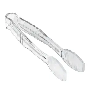 Winco PUTF-6C 6"L Plastic Serving Tongs, Clear