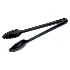 Winco CVST-12K 12"L Plastic Serving Tongs, Black