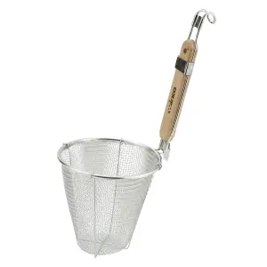 Winco MSH-5 Strainer w/ Single Mesh Deep Bowl & Wooden Handle, 5 1/2 x 6 1/2", Stainless