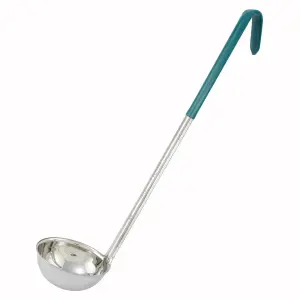 Winco LDC-4 4 oz Ladle - Stainless Steel, Green Handle