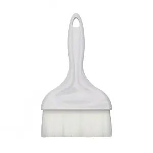 Winco NB-40 4" Flat Pastry Brush w/ Nylon Bristles & White Plastic Handle