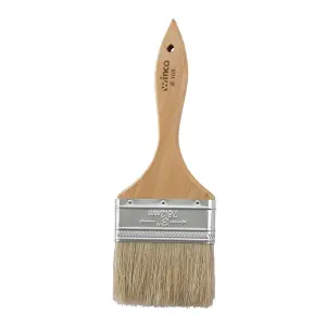 Winco WBR-30 Flat Pastry Brush, 3" Wide w/ Flat Boar Bristles & Wooden Handle