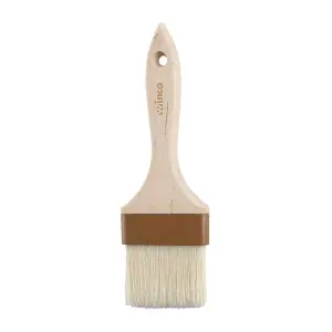Winco WFB-30 Flat Pastry Basting Brush, 3" Wide w/ Flat Boar Bristles & Wooden Handle