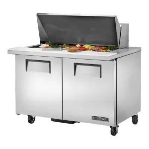 True TSSU-48-18M-B-HC 48 3/8" 2 Door Mega Top Refrigerated Sandwich Prep Table