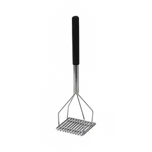 Winco PTMP-18S 17 3/4" Square Potato Masher w/ Black Polypropylene Handle Sleeve