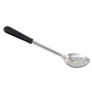 Winco BSPB-11 11" Perforated Basting Spoon w/ Black Bakelite Handle, Stainless