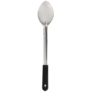 Winco BSOB-15 15" Solid Basting Spoon w/ Black Bakelite Handle, Stainless