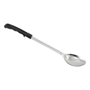 Winco BHON-15 15" Solid Basting Spoon w/ Black Plastic Handle, Stainless