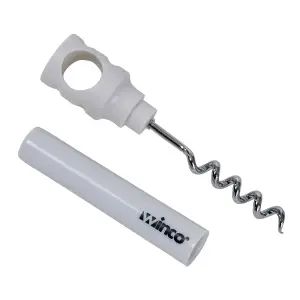 Winco CO-4DW Pocket Corkscrew w/ Cover, White