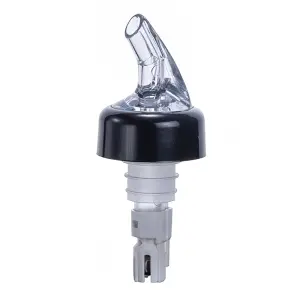 Winco PPA-200 2 oz Measuring Pourer w/ Black Collar & Inside Ball Bearing, White Tail