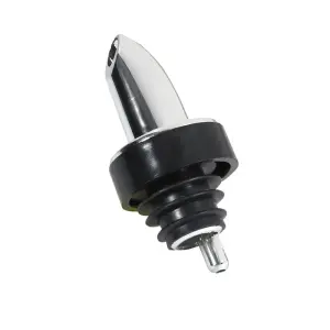 Winco PP-C Fast Flow Liquor Pourer w/ Chrome Spout, Black Collar