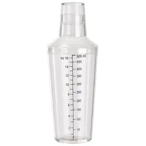 Winco BS-16PC 16 oz Plastic Bar Cocktail Shaker, Clear
