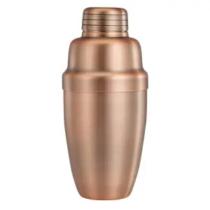Winco BASS-16AC 16 oz Stainless Steel Shaker Set, Antique Copper Finish