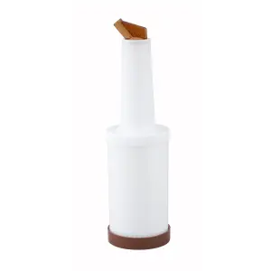 Winco PPB-1B 1 qt Liquor & Juice Multi Pour w/ Brown Spout & Lid