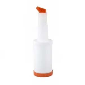 Winco PPB-2O 2 qt Liquor & Juice Multi Pour w/ Orange Spout & Lid
