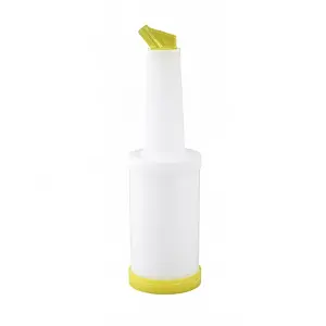 Winco PPB-2Y 2 qt Liquor & Juice Multi Pour w/ Yellow Spout & Lid