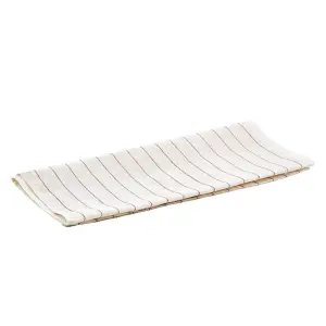 Winco BTGP-21 White Glass Polishing Towel w/ Red Pin Strips, 16" x 29", Lint-Free