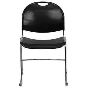 Flash Furniture RUT-188-BK-CHR-GG Stacking Chair w/ Black Polypropylene Seat & Chrome Frame
