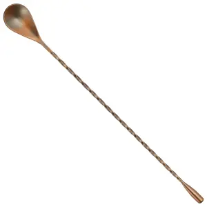 Winco BABS-12AC 12" Bar Spoon w/ Teardrop End, Antique Copper Finish