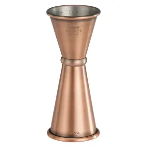 Winco BAJ-8AC Double Jigger - 1 & 1 1/2 oz, Stainless Steel, Antique Copper Finish