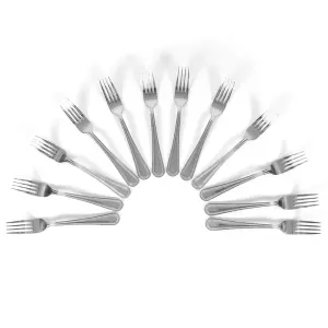 Winco 0005-05 7 3/8" Dinner Fork with 18/0 Stainless Grade, Dots Pattern