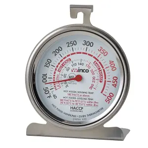 Winco TMT-OV3 3" Dial Type Oven Thermometer, Temp Range 50 to 500 F
