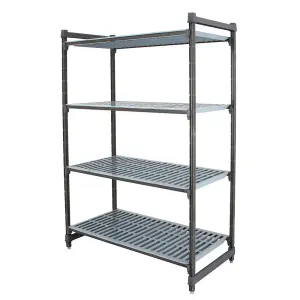 Cambro CBU244872V4580 48" NSF 4-Tier Polymer Shelf Kit - Camshelving® Basics Plus, 24"W, 72"H