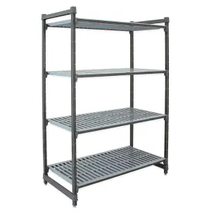 Cambro CBU246072V4580 60" NSF 4-Tier Polymer Shelf Kit - Camshelving® Basics Plus, 24"W, 72"H