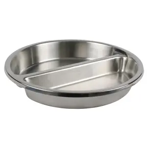 Winco SPFD-2R 15 1/5" Round Steam Table Pan fits 602 & 308A Chafers, 2 2/5" Deep, Divided