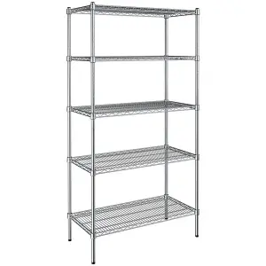 Steelton 18" Wide NSF Chrome 5-Shelf Kit with 72" Posts