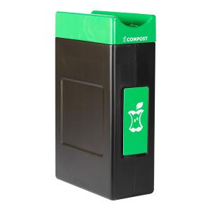 Commercial Zone Avante 30 Gallon Green Polyethylene Rectangular Indoor / Outdoor Narrow Modular Single-Stream Compost Bin