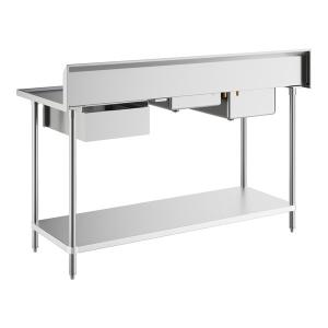 Regency Spec Line 30" x 72" 14 Gauge Stainless Steel Work Table with 2 Sinks
