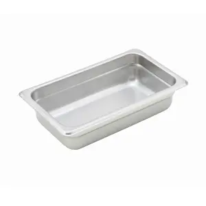 Winco SPJH-402 Quarter Size Steam Pan, Stainless
