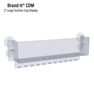 Display Technologies Brand-It Clear Plastic Bin with Suction Cups for Refrigerator Door Storage, 10 Pack