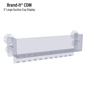 Display Technologies Brand-It Clear Plastic Bin with Suction Cups for Refrigerator Door Storage, 10 Pack