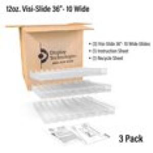 Visi-Slide 10/12oz Soda Beverage Dispenser Gravity Fed for Angled Shelves 3 Pack