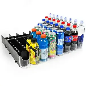 Display Technologies Visi-Fast Plastic 80-Can Push Glide Beverage Dispenser, 2 Pack